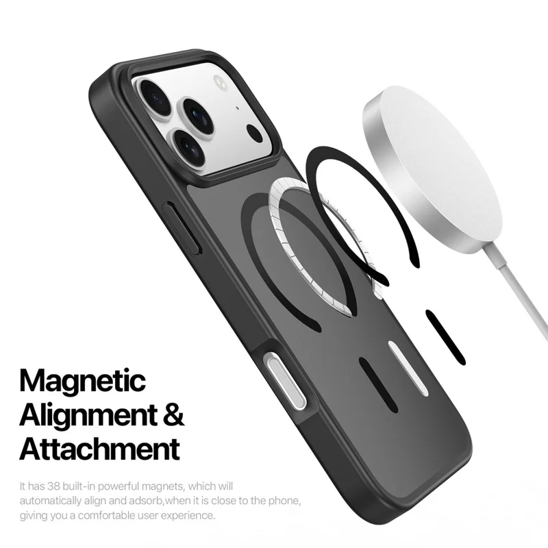 DUX DUCIS Yind Serie Hülle für iPhone 17 Pro TPU + PC Matte Handyhülle, kompatibel mit MagSafe - Schwarz