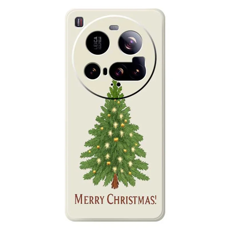 For Xiaomi 15 Ultra Case Christmas Tree Pattern Printing Straight Edge TPU Phone Back Cover - Beige