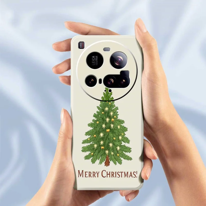 For Xiaomi 15 Ultra Case Christmas Tree Pattern Printing Straight Edge TPU Phone Back Cover - Beige