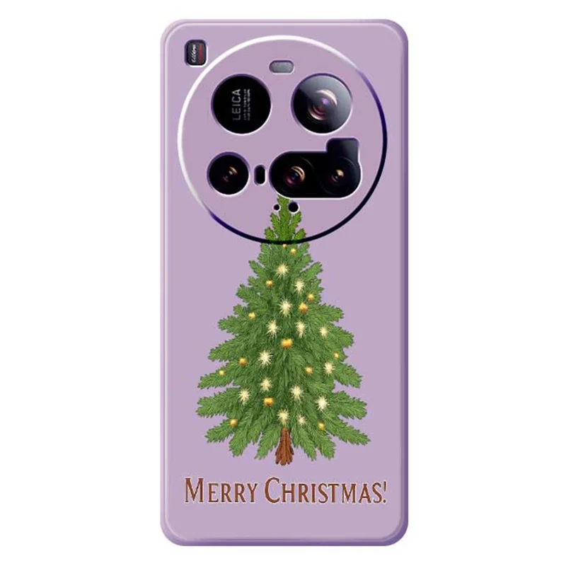 For Xiaomi 15 Ultra Case Christmas Tree Pattern Printing Straight Edge TPU Phone Back Cover - Purple