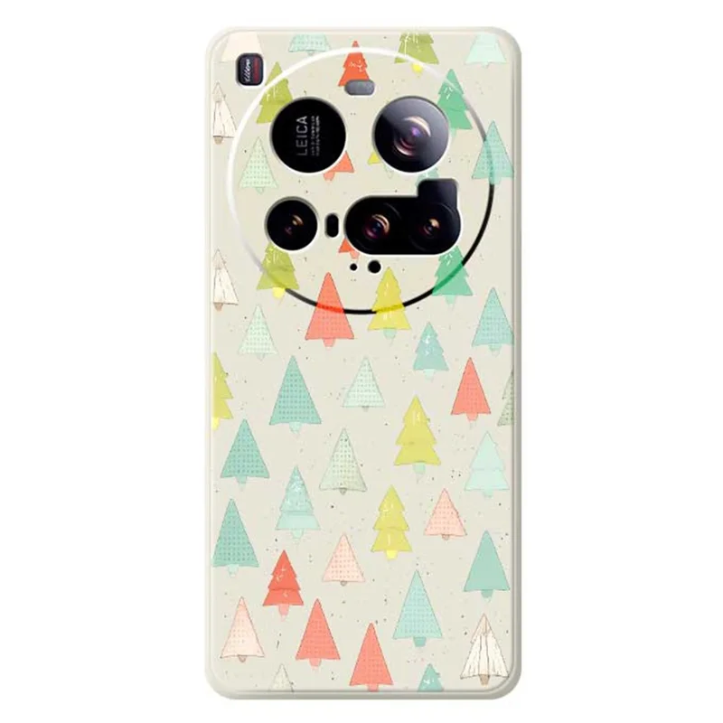 For Xiaomi 15 Ultra Case Colorful Trees Pattern Printing Straight Edge TPU Phone Back Cover - Beige
