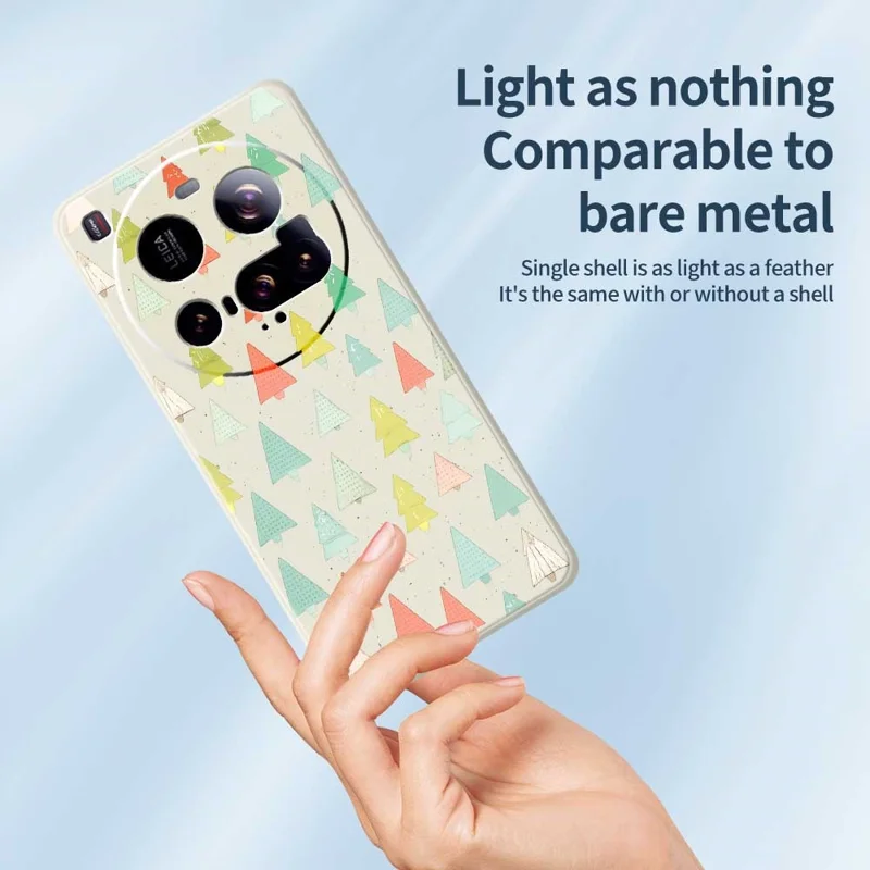 For Xiaomi 15 Ultra Case Colorful Trees Pattern Printing Straight Edge TPU Phone Back Cover - Beige