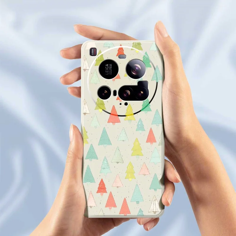 For Xiaomi 15 Ultra Case Colorful Trees Pattern Printing Straight Edge TPU Phone Back Cover - Beige