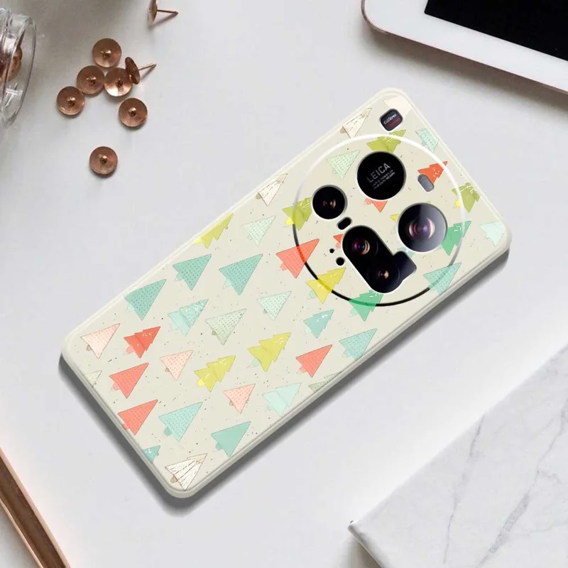 For Xiaomi 15 Ultra Case Colorful Trees Pattern Printing Straight Edge TPU Phone Back Cover - Beige