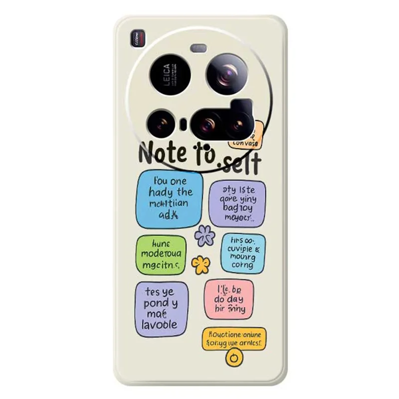 For Xiaomi 15 Ultra Case Colored Sticky Notes Pattern Printing Straight Edge TPU Phone Back Cover - Beige