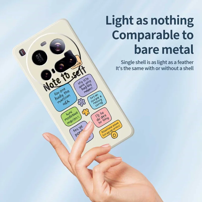 For Xiaomi 15 Ultra Case Colored Sticky Notes Pattern Printing Straight Edge TPU Phone Back Cover - Beige