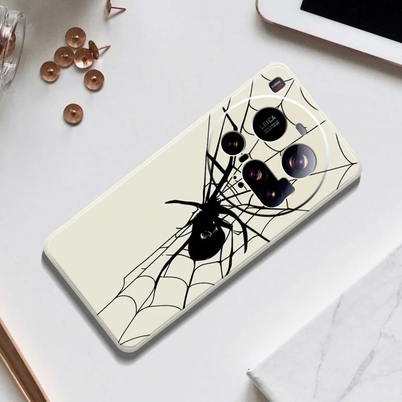 Voor Xiaomi 15 Ultra hoesje met spierpatroon en rechte rand TPU telefoonhoes - Beige