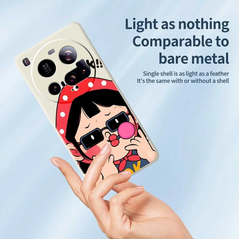 For Xiaomi 15 Ultra Case Cute Kid Pattern Printing Straight Edge TPU Phone Back Cover - Beige