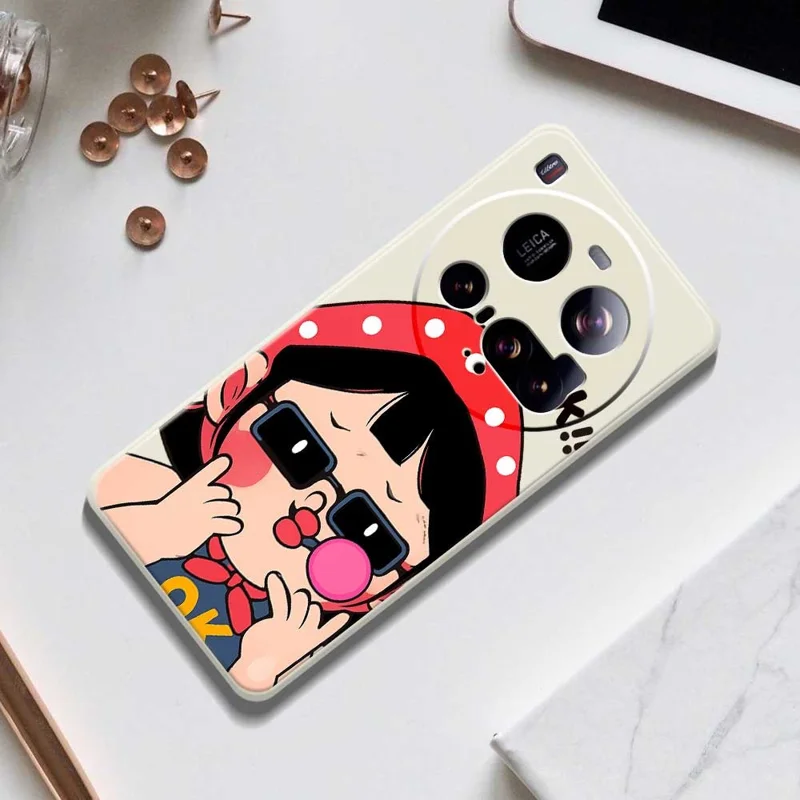 For Xiaomi 15 Ultra Case Cute Kid Pattern Printing Straight Edge TPU Phone Back Cover - Beige
