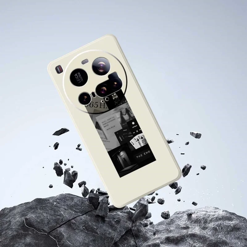 TPU-telefoonhoesje met steekfoto's patroon voor Xiaomi 15 Ultra, rechte rand, beige