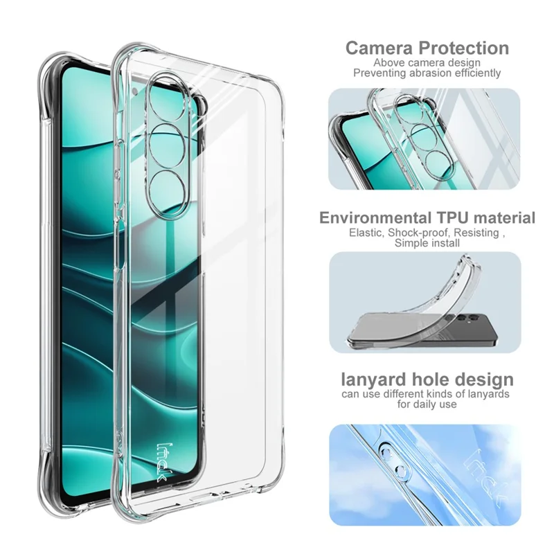 Cover IMAK per Oppo A5 4G in TPU Custodia per Telefono Antiurto con Protezione Airbag - Trasparente