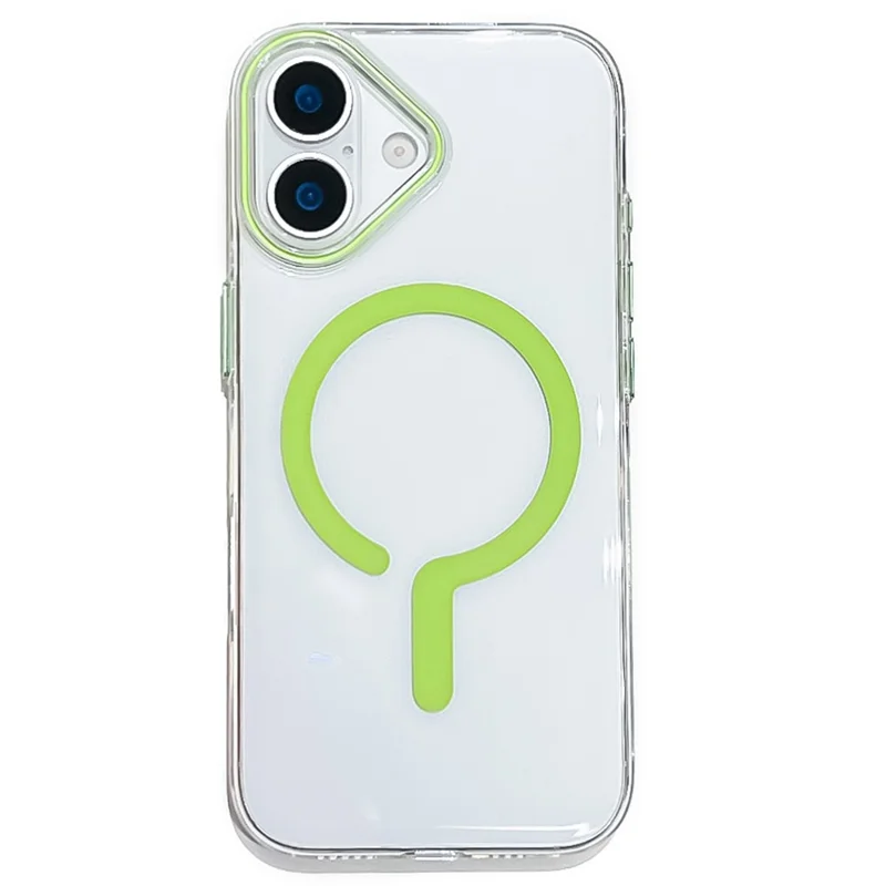 For iPhone 17 Case Compatible with MagSafe Protective TPU + PC Phone Cover - Fluorescent Green
