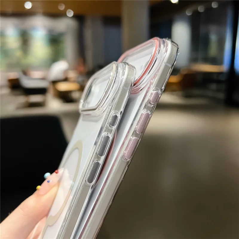 Для iPhone 17 Air Case Совместимый с MagSafe Защитный TPU + PC Чехол для телефона - Розовый