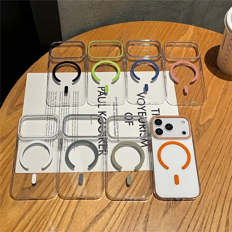 For iPhone 17 Pro Max Case Compatible with MagSafe Protective TPU + PC Phone Cover - Titanium Grey