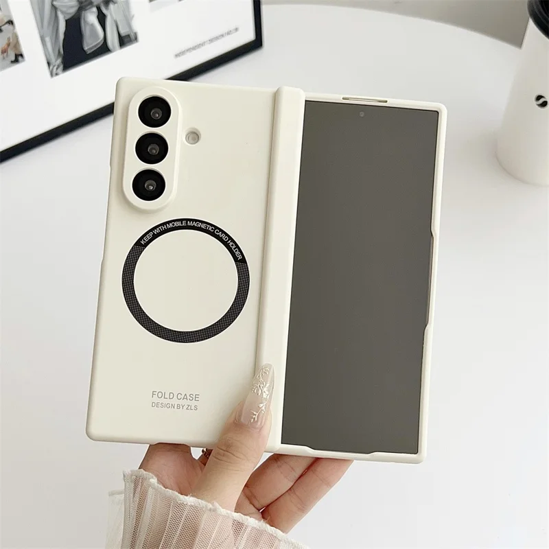For Samsung Galaxy Z Fold7 5G Case Hard PC Phone Cover Magnetic Case - White