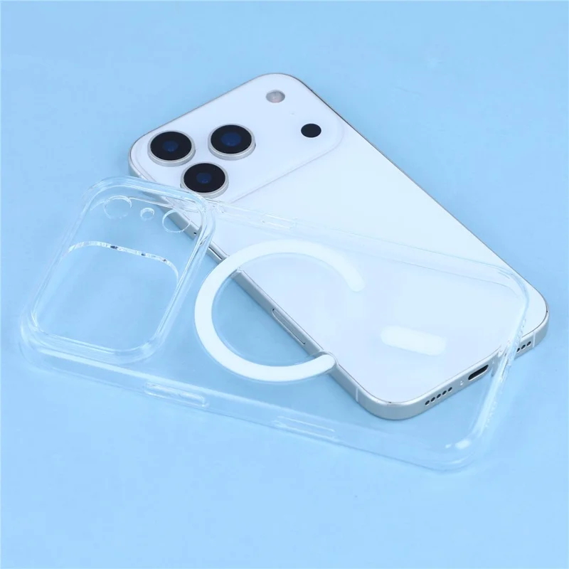 JAUCASE Hülle für iPhone 17 Pro Max, kompatibel mit MagSafe, transparente PC-Handyhülle mit KI-Touchsteuerungsknopf