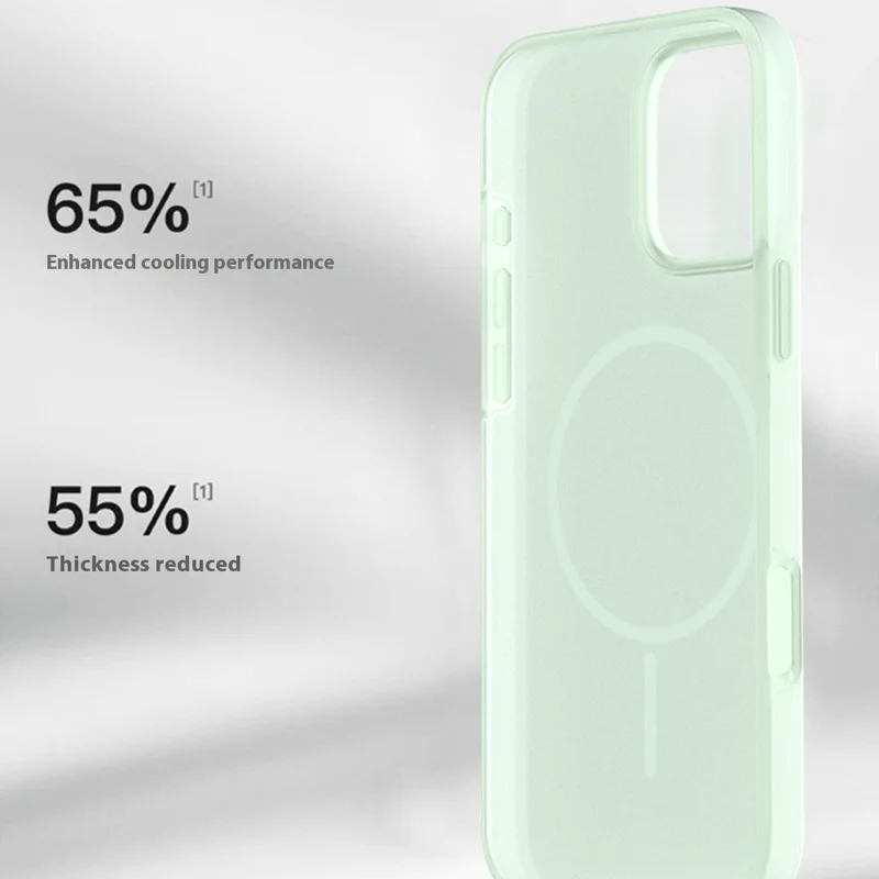 For iPhone 15 Pro Max Case Compatible with MagSafe Ice-Transparent Liquid Silicone + PC Phone Cover - Green