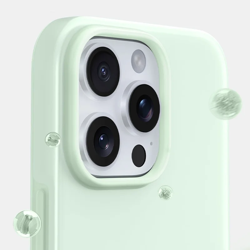 For iPhone 15 Pro Max Case Heat Dissipation Ice-Transparent Liquid Silicone + PC Phone Cover - Green