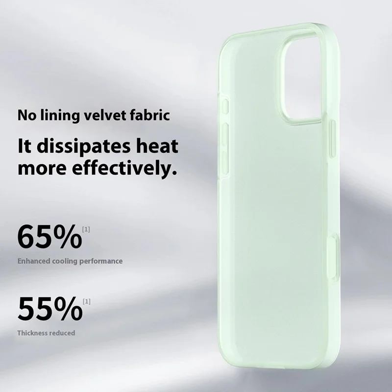 For iPhone 15 Pro Max Case Heat Dissipation Ice-Transparent Liquid Silicone + PC Phone Cover - Green
