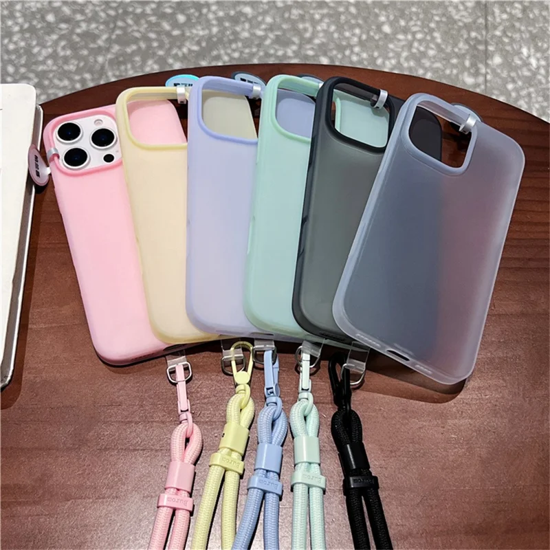 Per iPhone 15 Pro Case Ice-Trasparente Silicone Liquido + Custodia in PC con Cinturino da Polso - Rosa
