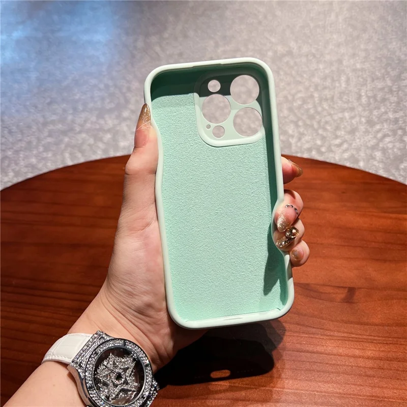Capa para iPhone 16 Pro Max com suporte, recortes precisos, silicone líquido + Capa de telefone PC - Verde Claro
