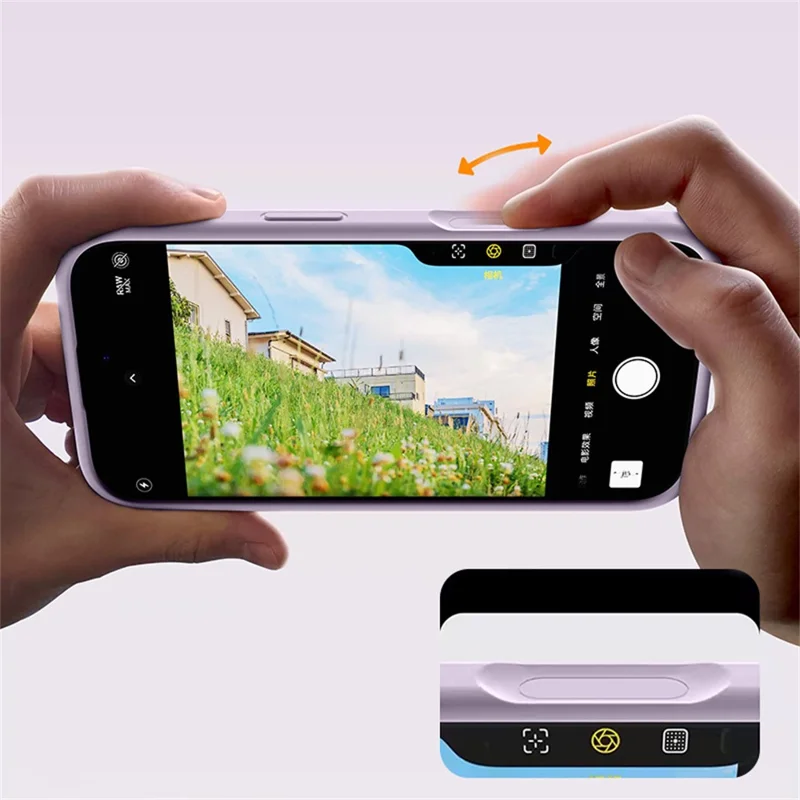 Coque pour iPhone 16 Pro avec Support Rotatif Béquille en Silicone + PC avec Bouton de Contrôle Tactile de Caméra - Blanc Antique