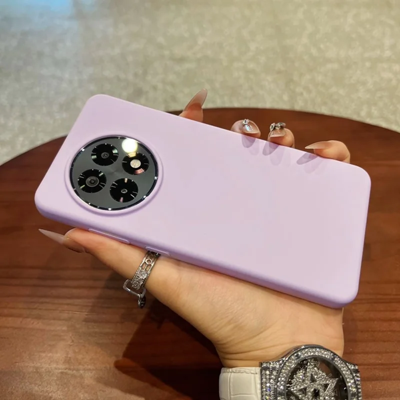 Para OnePlus Ace 5 5G / Ace 5 Pro 5G Capa Pele Amigável Silicone Líquido + Capa de Telefone PC - Roxo Claro