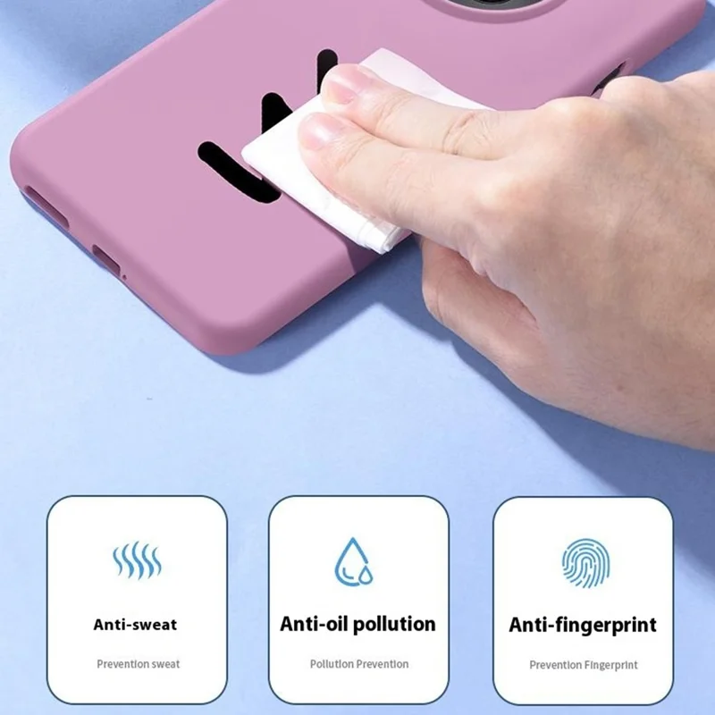 Para OnePlus Ace 5 5G / Ace 5 Pro 5G Capa Pele Amigável Silicone Líquido + Capa de Telefone PC - Roxo Claro