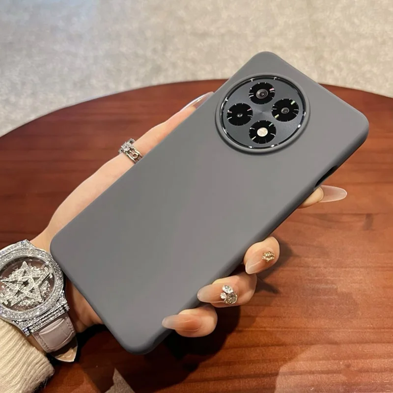 For OnePlus Ace 5 5G / Ace 5 Pro 5G Case Skin-Friendly Liquid Silicone + PC Phone Cover - Dark Grey