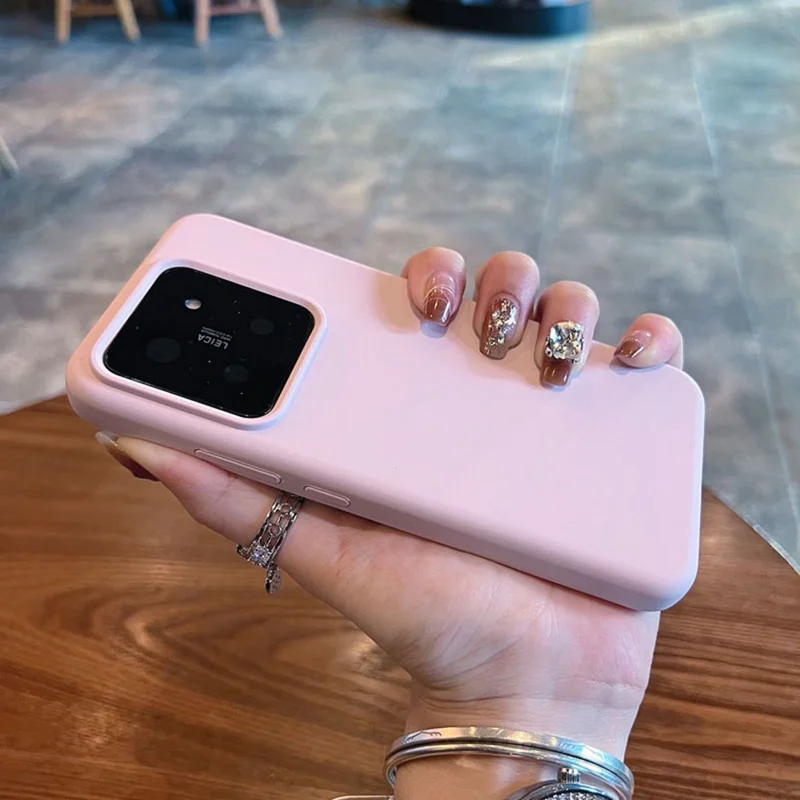 For Xiaomi 14 Case Skin-Friendly Liquid Silicone + PC Phone Cover - Light Purple