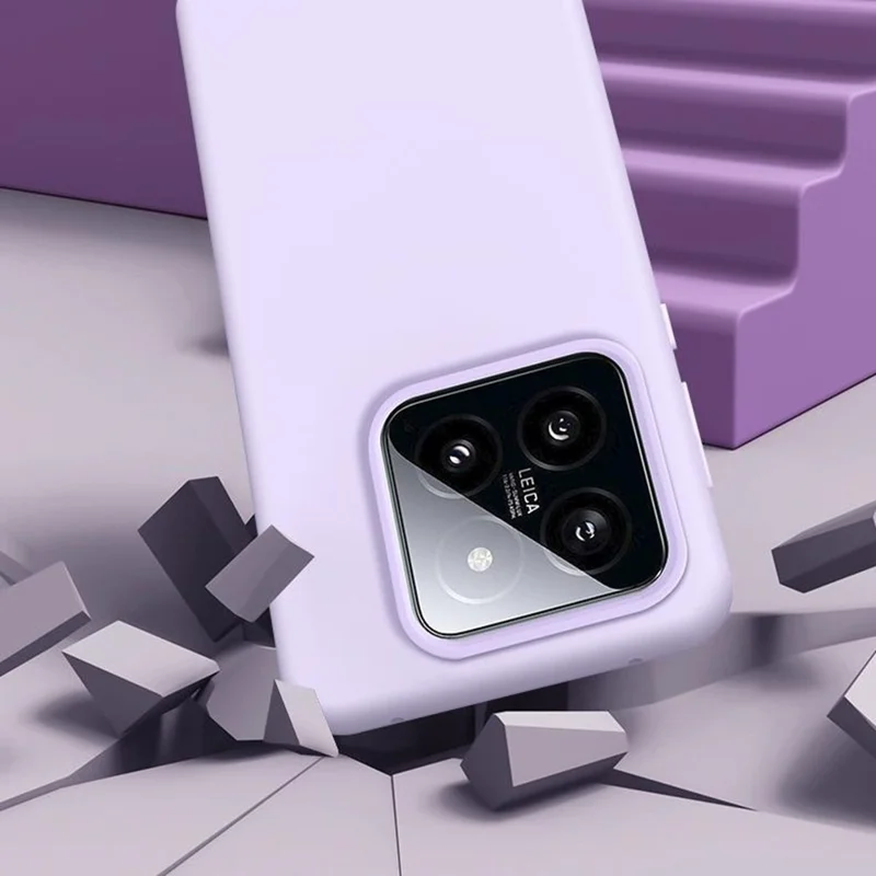 For Xiaomi 14 Case Skin-Friendly Liquid Silicone + PC Phone Cover - Light Purple