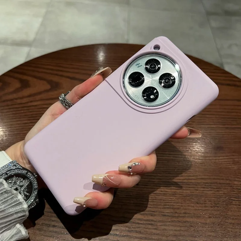 For OnePlus 12 5G Case Skin-Friendly Liquid Silicone + PC Phone Cover - Light Purple