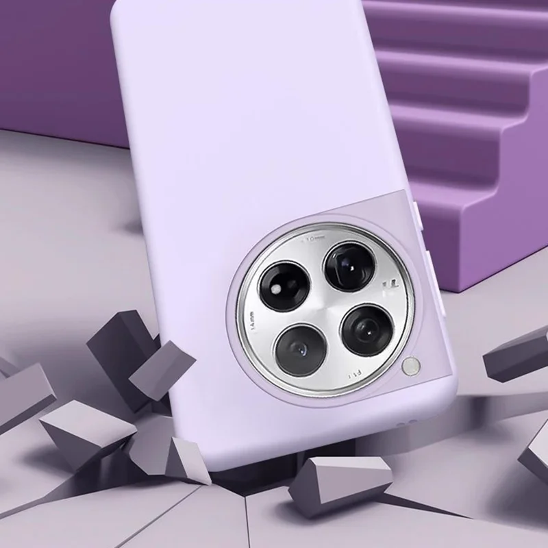 For OnePlus 12 5G Case Skin-Friendly Liquid Silicone + PC Phone Cover - Light Purple