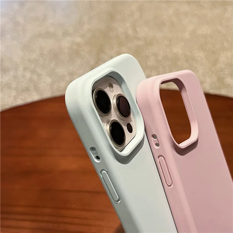 For iPhone 16 Pro Case Soft Microfiber Lining Liquid Silicone + PC Phone Cover - Ice Blue