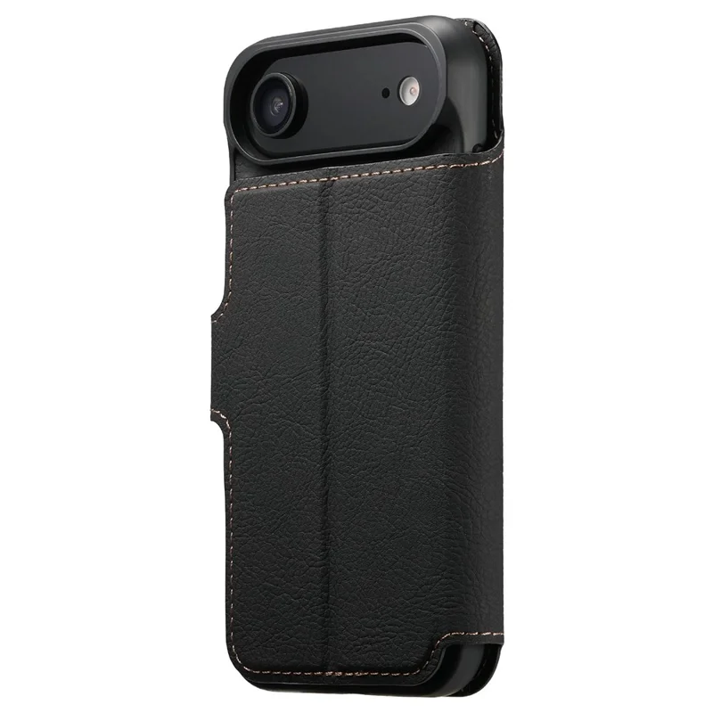 SUTENI Q-05 For iPhone 17 Air Case Detachable Wallet Stand Litchi Texture Leather Flip Phone Cover - Black