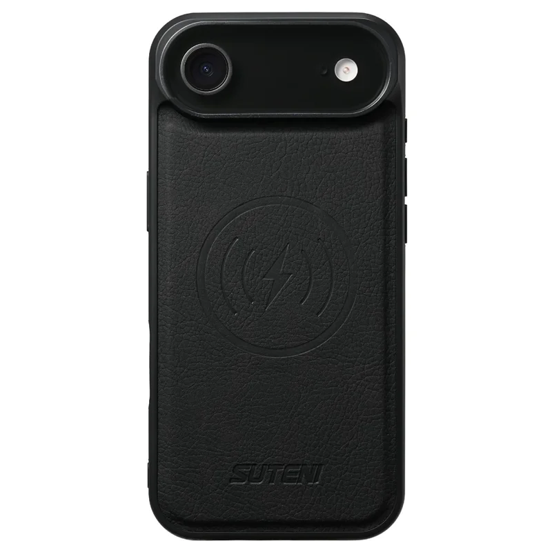SUTENI Q-05 For iPhone 17 Air Case Detachable Wallet Stand Litchi Texture Leather Flip Phone Cover - Black