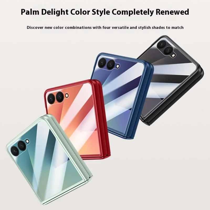For Samsung Galaxy Z Flip7 5G Magnetic Case Hard PC Phone Cover with Rear Small Screen Protector - Black
