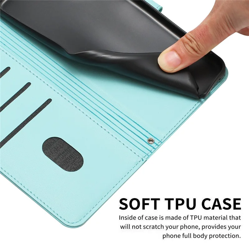 For Oppo Reno14 5G (Global) / Reno14 F 5G Wallet Case Cats Imprint Leather Phone Cover with Strap - Green
