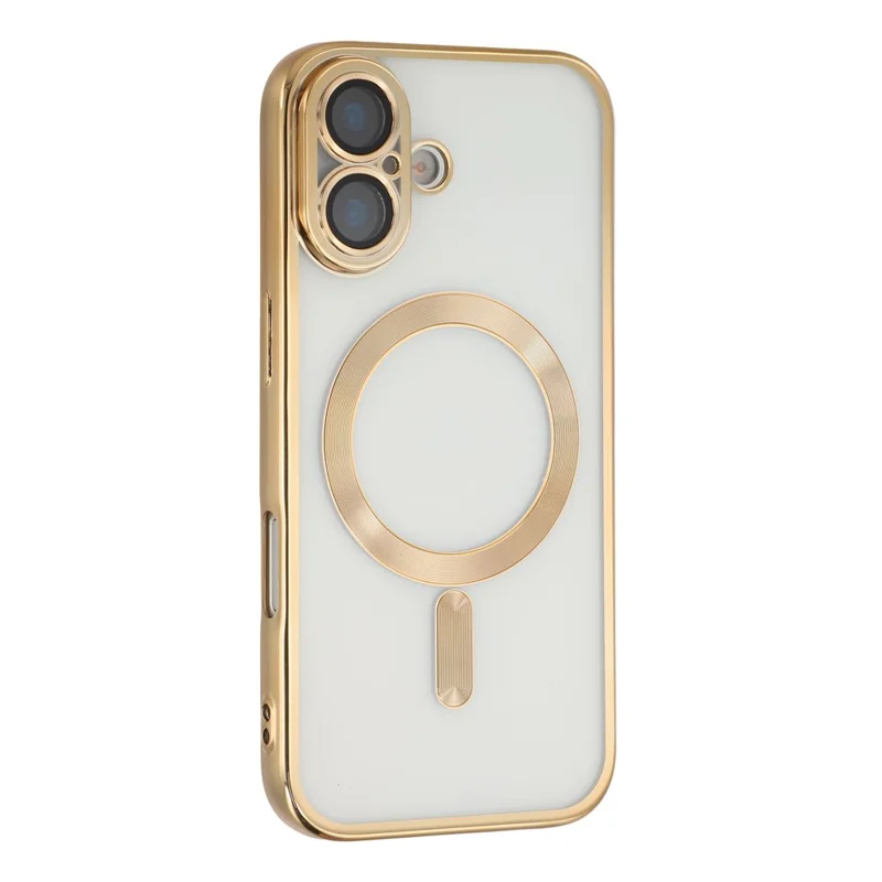 Magnetische Schutzhülle für iPhone 17 mit CD-Venen Glaslinsen-Schutz TPU Rückseite und Displayschutzfolie - Gold