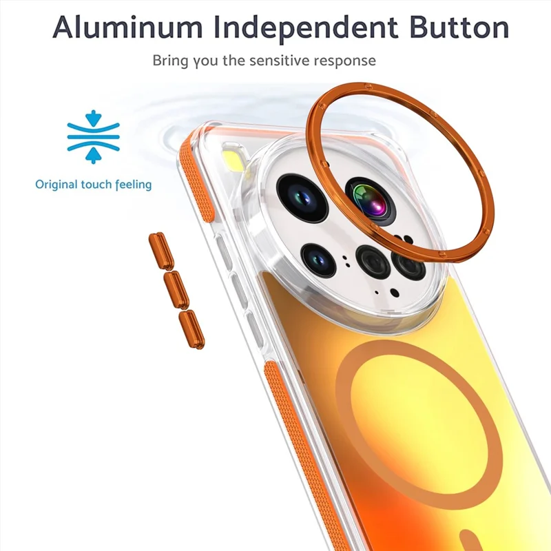 For Xiaomi 15 Ultra Case Compatible with MagSafe Color Changing TPU Acrylic Phone Back Cover - Orange