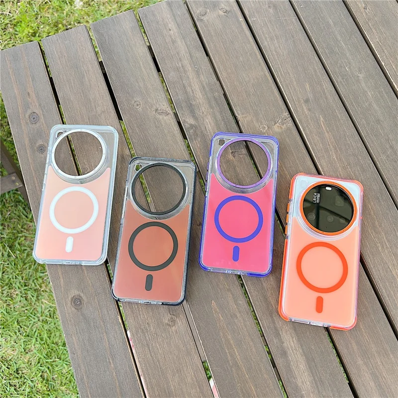 For Xiaomi 15 Ultra Case Compatible with MagSafe Color Changing TPU Acrylic Phone Back Cover - Orange