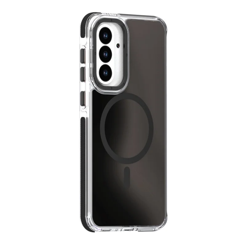 For Samsung Galaxy A56 5G Case Compatible with MagSafe Color Changing TPU Acrylic Phone Back Cover - Black