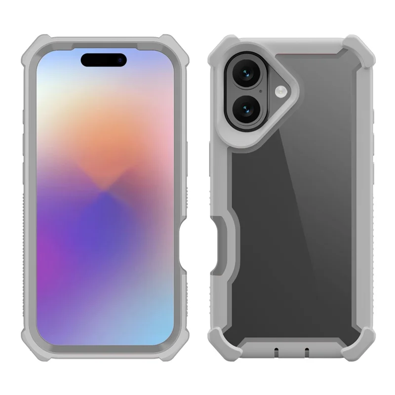 For iPhone 17 Case Clear Detachable 2 in 1 Shockproof TPU + PC Phone Back Cover - Grey