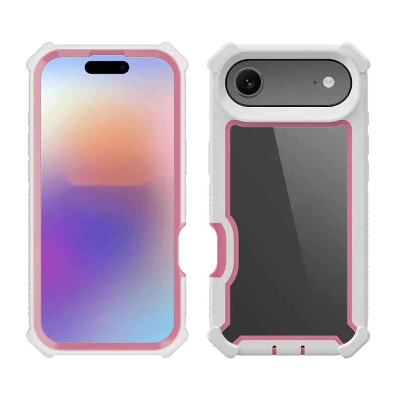For iPhone Air Case Clear Detachable 2 in 1 Shockproof TPU + PC Phone Back Cover - Pink