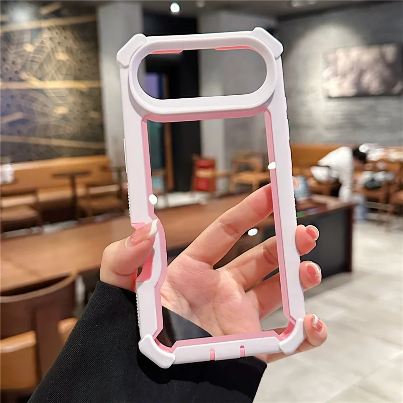 For iPhone Air Case Clear Detachable 2 in 1 Shockproof TPU + PC Phone Back Cover - Pink