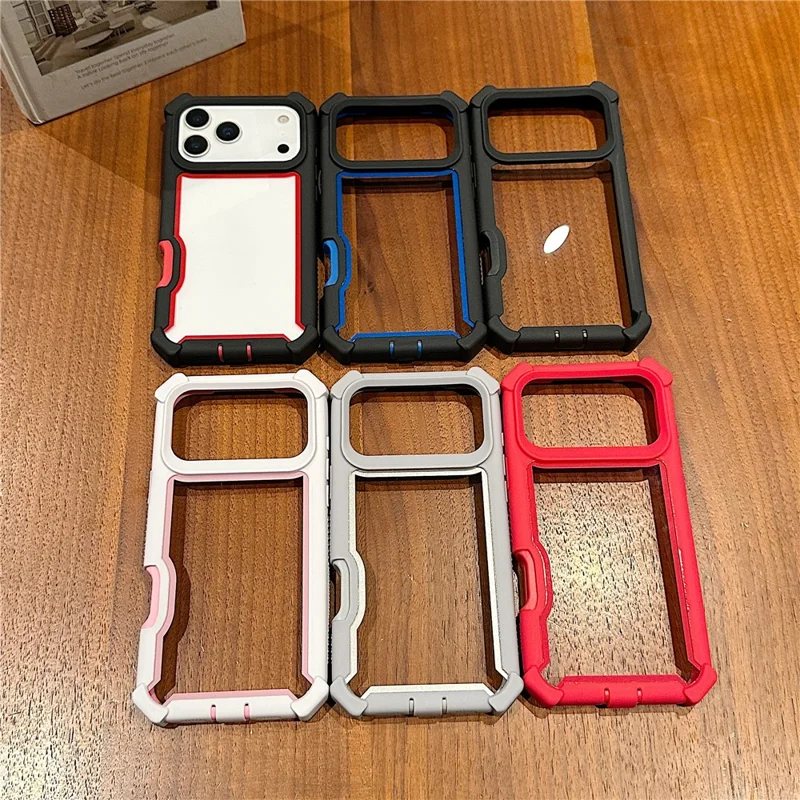 Für iPhone 17 Pro Hülle Transparent Abnehmbar 2-in-1 Stoßfest TPU + PC Handyrückseite Schutzhülle - Schwarz / Blau