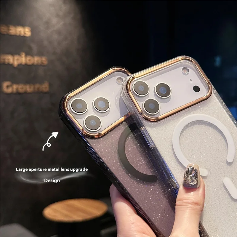 For iPhone 17 Pro Case Compatible with MagSafe PC + TPU + Acrylic Anti-Drop IMD Phone Cover - Pink