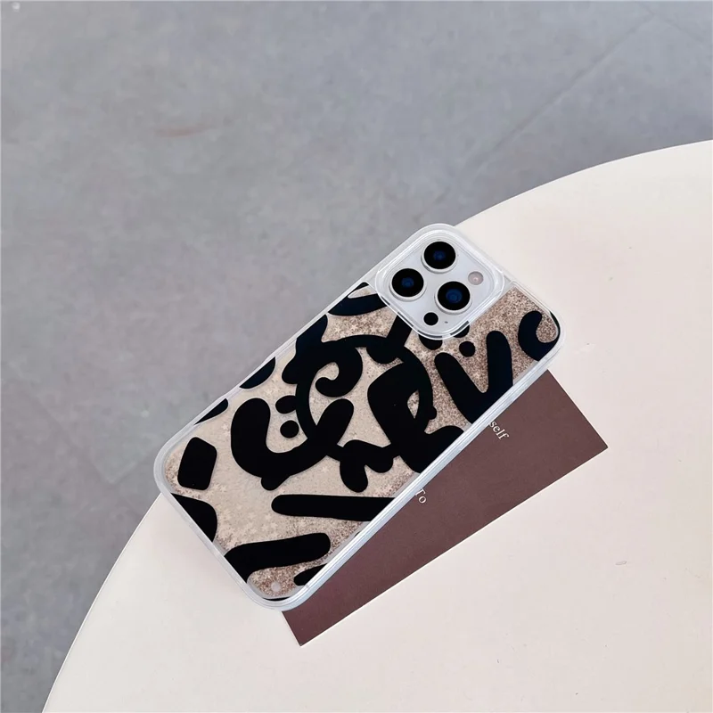 For iPhone 16 Pro Max Magnetic Case Quicksand Skin Touch Pattern TPU PC Phone Back Cover - Leopard Black