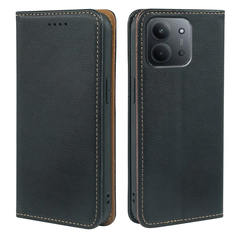 For Xiaomi Redmi 15C 5G (EU) (173mm) / 15C 4G (EU) (173mm) Case Wallet RFID Blocking Leather Phone Cover Strong Magnetic Closure - Black