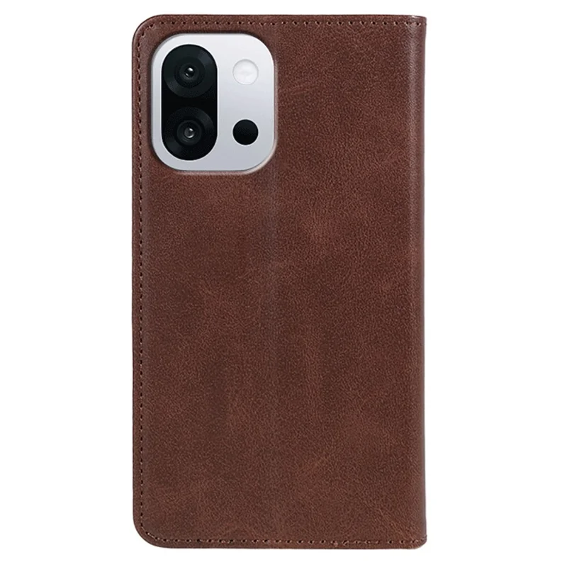 For OnePlus 13T 5G Case Strong Magnetic PU Leather Phone Cover Calf Texture - Brown